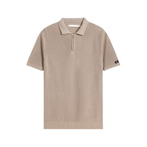 เสื้อโปโลผ้าฝ้ายสไตล์สตรีทแวร์แบบกำหนดได้ทั้งชายและหญิงมีซิปปิดระบายอากาศ - Product Image 3