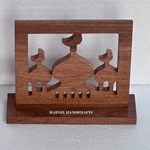 Silueta de Mezquita de Madera, Decoración de Mesa para Ramadán Kareem |   Adorno Artesanal de Madera Eid Mubarak, Decoración Islámica para el Hogar, Regalo - Product Image 1