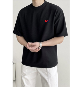 Black Men Casual T <b>Shirt</b> Short Sleeve Crew Neck <b>Patchwork</b> Logo Tee Streetwear Summer Top OEM ODM Custom Printed T-<b>Shirt</b> - Product Image 2