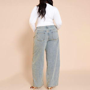 Nouveauté : Jeans amples personnalisés pour femmes, style streetwear, coupe évasée, denim, prix avantageux, pantalons oversize pour femmes - Product Image 4