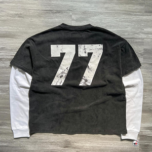 เสื้อยืดโออีเอ็มสองชั้นทรงโอเวอร์ไซส์ ผ้าฝ้ายพรีเมียม สตรีทแวร์ ขายส่งเสื้อผ้า ราคาขายส่ง เสื้อยืดสองชั้น - Product Image 2