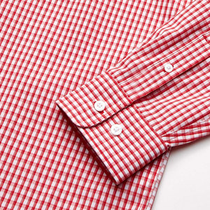 Men's <b>Red</b> Gingham Plaid Button Down Collar Long Sleeve Casual <b>Shirt</b> Woven Broadcloth Classic Men Business Office <b>Shirt</b> Formal - Product Image 4