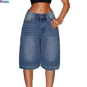 Pantalones cortos vaqueros de mezclilla de verano para mujer, de alta calidad, holgados, de pierna ancha, de longitud media, diseño único, estilo casual - Product Image 6