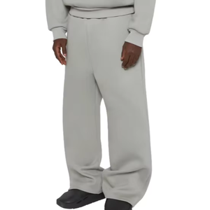 High Quality French Terry Cotton Oversized Baggy Sweatpants Custom Straight Curved Striped <b>Trousers</b> with <b>Drawstring</b> Rope - Product Image 1