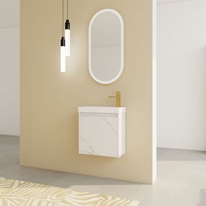 20\" <b>Wall</b> Mounted <b>Floating</b> Bathroom Vanity with Resin Sink and Soft-Close Cabinet Door - Product Image 2