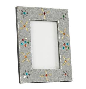 Elegante Marco de Fotos Rectangular de Metal con Diseño de Cuentas, Exhibición Vertical de Sobremesa, Decoración del Hogar, Marco de Fotos Personalizado Hecho a Mano - Product Image 2