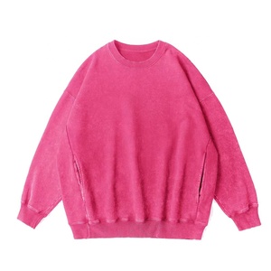Sudaderas Lisas para Hombre con Lavado Ácido, Ajuste Holgado Casual, Hombros Caídos, Cuello Redondo, Tacto Suave, Estilo Vintage - Product Image 6
