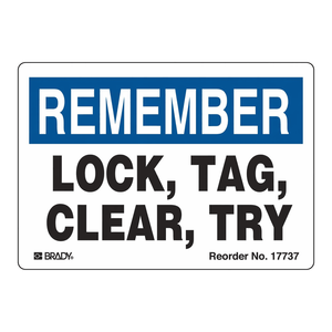 Etiquetas de Bloqueo Transparentes Brady REMEMBER de 3.5 x 5 Pulgadas, Plástico Flexible para Seguridad LOTO - Product Image 3