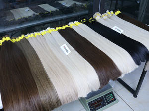 Extensions de cheveux en vrac les plus vendues Cheveux vierges vietnamiens Double Noyau 100 grammes Couleurs foncées 22 pouces - Product Image 4