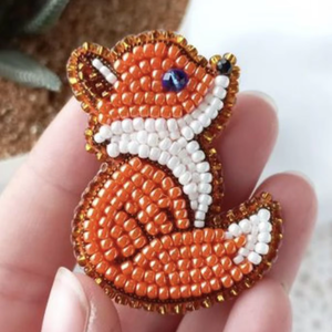 Handmade <b>Tungsten</b> Beaded Embroidery Brooch-Luxury Wedding Gift with Unique Color Design - Product Image 1