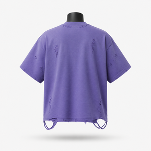 T-shirt à manches courtes en coton biologique tricoté, col rond, coupe oversize, personnalisable, de haute qualité, pour homme, idéal pour les occasions formelles - Product Image 2