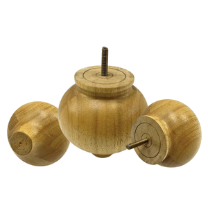 Ball Shape Wooden <b>Sofa</b> Legs Replacement Furniture <b>Feet</b> Natural Wood Cabinet Table Chair Legs Bulk Supply - Product Image 3
