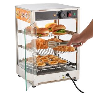 Scaldavivande Commerciale da 800W con Luce LED, Struttura a 3 Livelli in Acciaio Inossidabile, Ripiani Regolabili, Controllo Manuale della Temperatura, 86 Pollici - Product Image 1