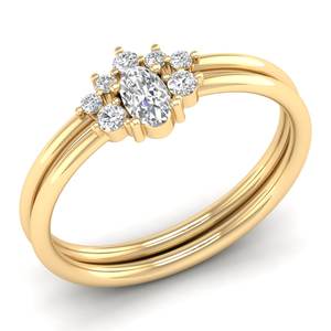 Anillos de compromiso REYES de lujo en plata de ley 925, doble capa, corte ovalado, moissanita de 0.38 quilates, anillos de boda para mujer - Product Image 2