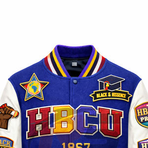 Veste universitaire classique pour hommes Letterman HBCU – Veste de style universitaire en laine et simili cuir de qualité supérieure pour les universités historiquement noires - Product Image 2