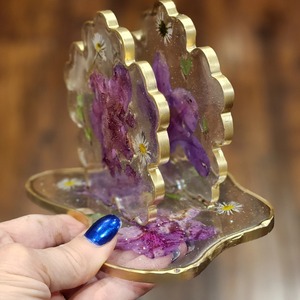 Porta Servilletas de Resina Epoxi y Madera de Olivo, Decoración de Cocina, Regalo de Inauguración de Casa, Porta Servilletas de Madera - Product Image 1