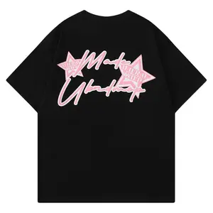 Camiseta de hombre estilo americano 2026, de manga corta con cuello redondo, diseño irregular, holgada, vintage, desgastada, 3D, para verano - Product Image 2