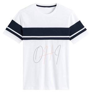 T-shirt décontracté pour homme, blanc, col rond, manches courtes, coupe ample, respirant, avec motif tie-dye, tissu jersey 100% coton - Product Image 2