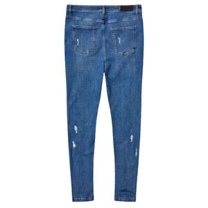 Vaqueros Rasgados para Hombre con Efecto Spray, Azul Medio, Alta Elasticidad, Ajuste Ceñido, Estilo Desgastado, Vaqueros de Mezclilla Resistentes para Uso Diario y Estilo Urbano - Product Image 4