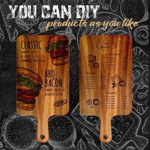 Set di 10 Taglieri in Legno di Acacia con Manici 40x20 cm per Pizza, Pane, Formaggio, Salumi, Frutta e Verdura - Product Image 5