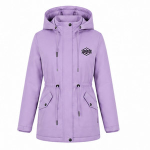 Parka isolante pour femme avec doublure en polaire douce, coque résistante à l'eau et capuche en fourrure amovible pour la protection hivernale en extérieur - Product Image 1