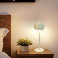 Lampe de table LED sans fil rechargeable 2-en-1 IP44 avec design métallique moderne, abat-jour ovale et commande tactile