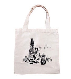 Bolsas de lona de algodón impresas personalizadas con asa de cuerda de algodón de temporada de invierno para ir de compras - Product Image 2