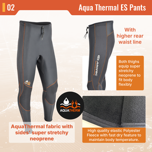 Pantalon long en polaire thermique à séchage rapide Aropec Aqua, taille haute, avec protection Supratex aux genoux et aux hanches, pour la plongée et le surf, OEM/ODM - Product Image 3