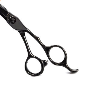 Ciseaux de toilettage professionnels 2026 à lame courbée en acier inoxydable allemand, cisailles à effiler avec vis réglable et repose-doigt fixe - Product Image 2
