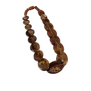 Collier ovale perlé en résine polie, fait main, tendance, écologique, pour femmes et jeunes filles, bijou de mode juif, accessoire pour mariages BLATANT - Product Image 1