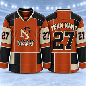 Maillot de hockey sur glace respirant pour homme avec logo personnalisé, service de sublimation OEM, lettres et numéros sportifs, 100 % polyester - Product Image 1