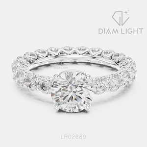 Bague de mariage en or blanc 14 carats avec diamant de laboratoire de 1,62 carat, taille ronde, certifiée IGI, bijoux fins, cadeau pour fiançailles, mariage, anniversaire - Product Image 1