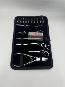 Professional Hair Extensions Tools Kits Surgical Grade Stainless Steel Custom Logo Plier <b>Scissors</b> <b>Sewing</b> Needle Sectioning Clips - Product Image 4