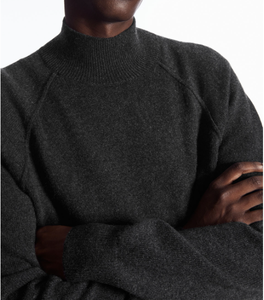 Men's <b>Turtleneck</b> Wool <b>Sweater</b> Solid Color Raglan Sleeve Knitted Regular Fit Anti-Pilling Autumn Wear Minimalist Style - Product Image 3