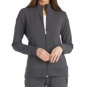 Chaqueta Médica para Mujer, Azul Claro, Poliéster, Tejido de Punto, Cierre Completo, Uniforme de Hospital, Blusa Moderna de Poliéster para Hospital - Product Image 3
