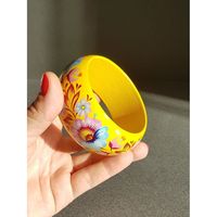 Joyería Étnica Hecha a Mano por Diseñadores Indios, Brazaletes de Madera Pintada con Cristales para Mujer, Accesorios de Moda RR Enterprises RR202513601