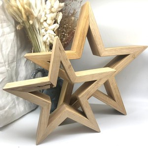 FAIZA CRAFT - Portavelas de Madera de Acacia con Bandeja de Madera y Asa, Diseño en Relieve, para Decoración Navideña y Regalos - Product Image 5