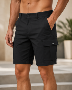 Pantalones Cortos Cargo para Hombre, Talla Grande, Cintura Elástica Media, Casuales, de Satén Tejido, Transpirables, de Poliéster/Algodón, para Trabajo al Aire Libre, Diseño Liso - Product Image 2