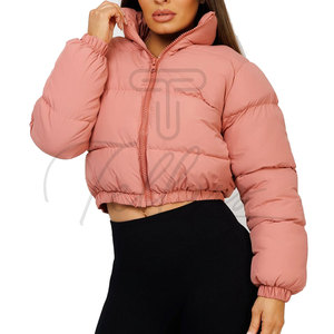 Cheap Price <b>Winter</b> Women Short Puffer <b>Jackets</b> Plus Size Knitted Crocheted Windproof <b>Waterproof</b> Stand Collar - Product Image 5
