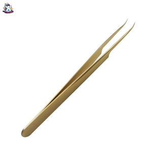 Ensemble de pinces à cils en acier inoxydable Ryzer Studio, 1 pièce, pointe incurvée et pointue, outils de beauté pour extensions de cils, maquillage et outils - Product Image 3