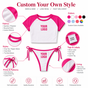 2026 <span class=keywords><strong>Bikini</strong></span> Brasiliano di Lusso Personalizzato con Logo, Set da Bagno a 2 Pezzi per Donna, Sexy, Elasticizzato, Traspirante, ad Asciugatura Rapida, Microfibra - Product Image 2