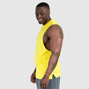 Débardeur Homme 100% Coton Écologique Respirant Sport Décontracté Ample avec Logo Imprimé Lavé sur le Devant et Manches Tombantes - Product Image 2