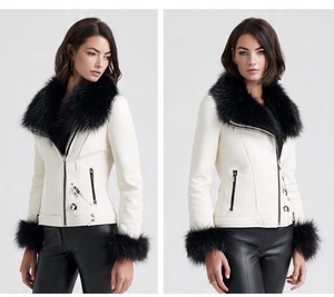CHAQUETA DE CUERO Y PIEL DE LUJO DE ALTA CALIDAD PARA MUJER - Product Image 6