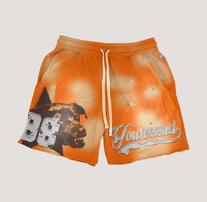 ชุดเซ็ต 2 ชิ้นสำหรับผู้ชาย พิมพ์ลายกราฟิกด้วยเทคนิค Acid Wash คุณภาพสูง พร้อมกางเกงขาสั้นและเสื้อยืด ขอบดิบ ผ้าฝ้าย สำหรับฤดูร้อน รับสกรีนโลโก้ตามแบบ - Product Image 3