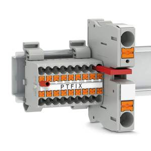 Bloque de Distribución PTFIX 6/6X2.5-NS35A BN con Conexión por Perno, Conductor de 11-20 AWG, 100A de Amperaje Continuo Máximo - Product Image 4