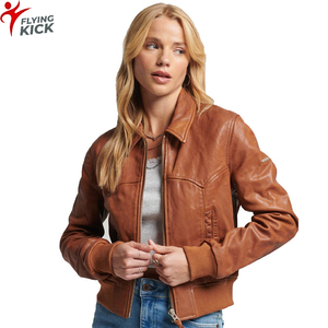 Chaquetas de Cuero para Mujer a Bajo Precio, Moda Femenina, Nueva Llegada, Chaquetas de Cuero Genuino Personalizadas al por Mayor, Transpirables - Product Image 1