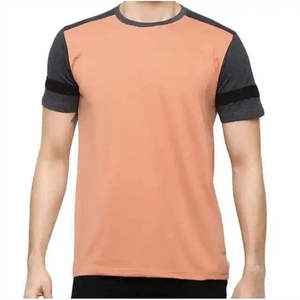 Camiseta de Hombre con Cuello Redondo y Manga Raglán Naranja, Diseño Color Block, Corte Regular, Estilo Casual, Tejido de Punto, Diseño Sólido, Venta al Por Mayor 2026 - Product Image 6