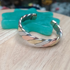 Luxury <b>Copper</b> Brass Aluminium Twisted Cuff <b>Bracelet</b> Handmade Adjustable Open Bangle Fashion Jewelry Factory Direct Supply - Product Image 5