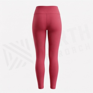 Womens High Waist Yoga Pants Elastic Closure Quick Dry Cotton Jersey Leggings Solid <b>Pattern</b> Compression Casual <b>Tights</b> - Product Image 2