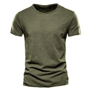 T-shirt décontracté pour homme à col en V, 100 % coton respirant, avec options personnalisables, manches courtes, pour l'été - Product Image 4